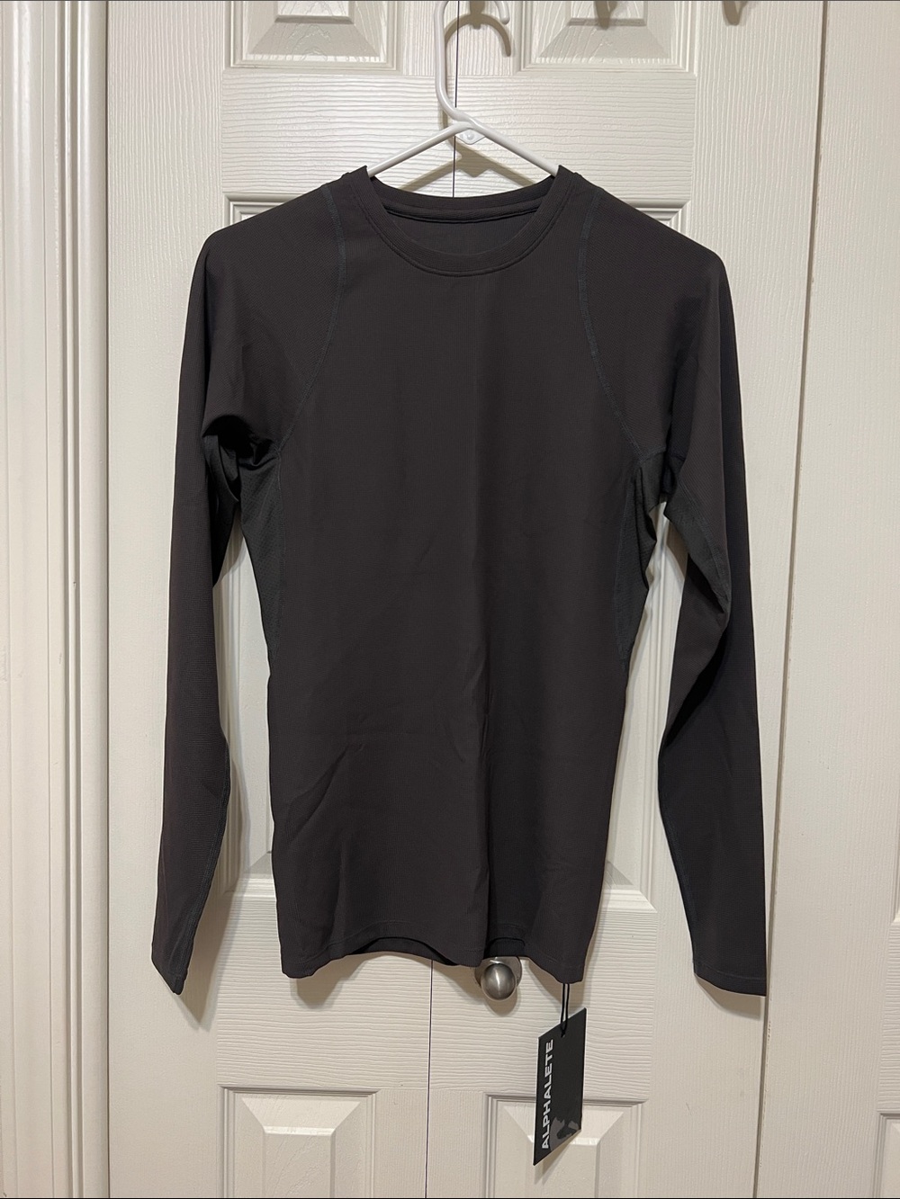 Dark brown athletic  Crewneck Long Sleeve Top. Size M. Unisex